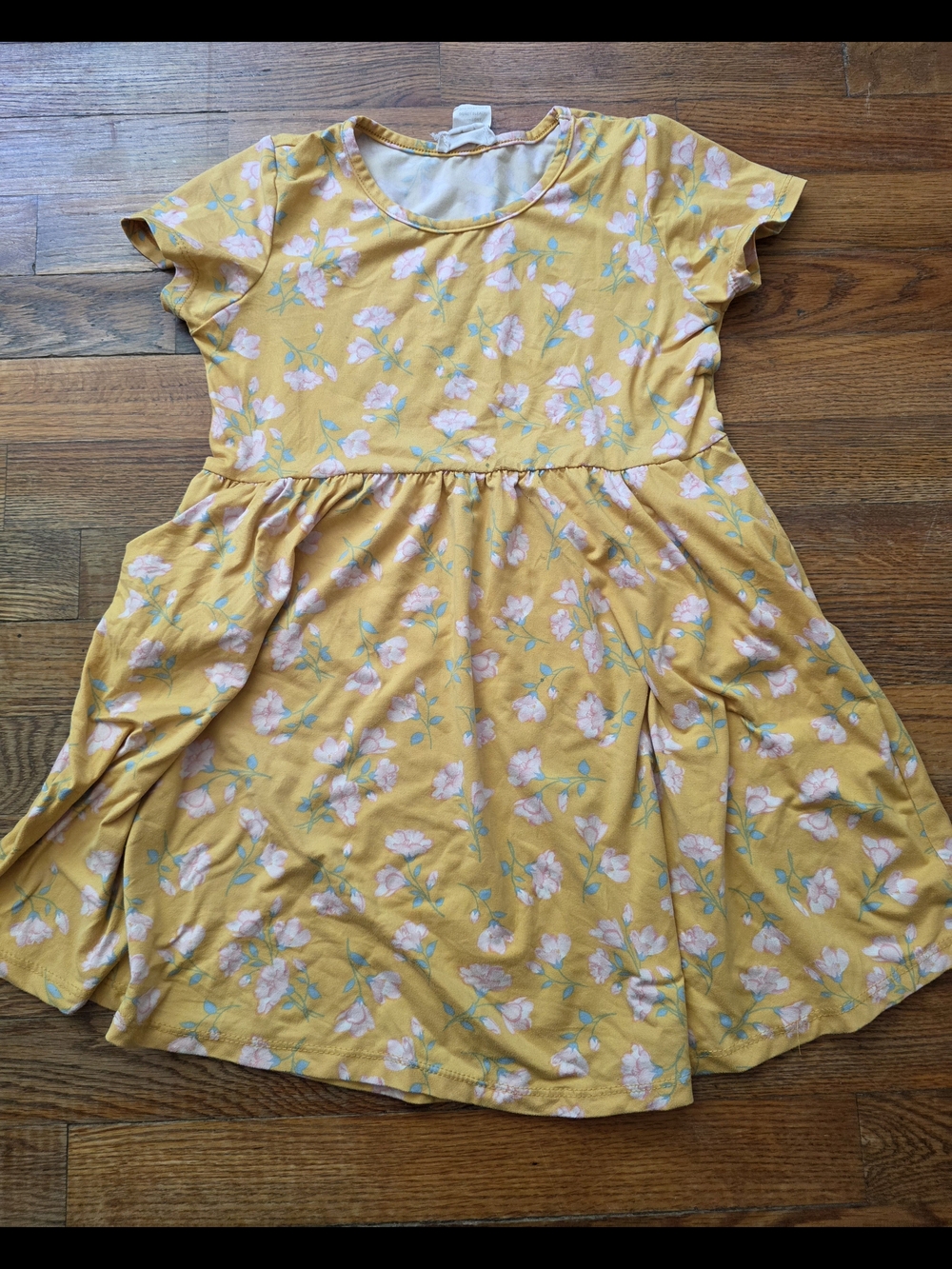 Girls' Yellow Floral Casual Dress
